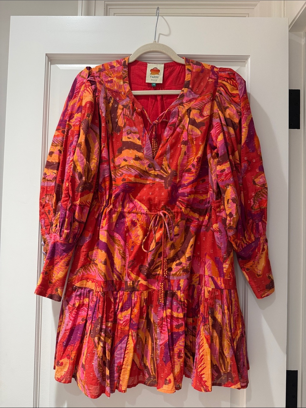FARM Rio Vibrant Red and Pink Printed Mini Dress